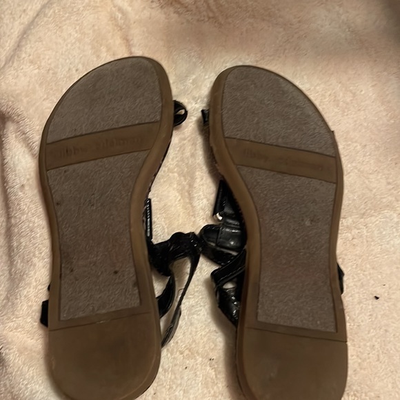 MOVING SALE NO HAGGLING LIBBY EDELMAN 9 BLACK/BEIGE SNAKE PRINT ANKLE SANDAL - Picture 7 of 9